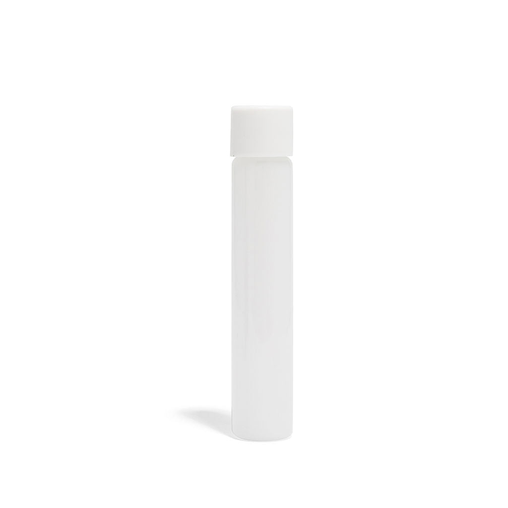 (116 x 22mm) Glossy White Glass Tube with White CR cap - 416 Count ($0.58/Unit)