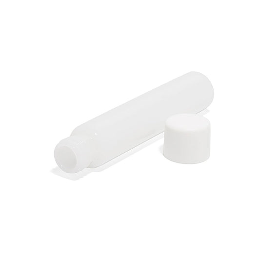 (116 x 22mm) Glossy White Glass Tube with White CR cap - 416 Count ($0.58/Unit)