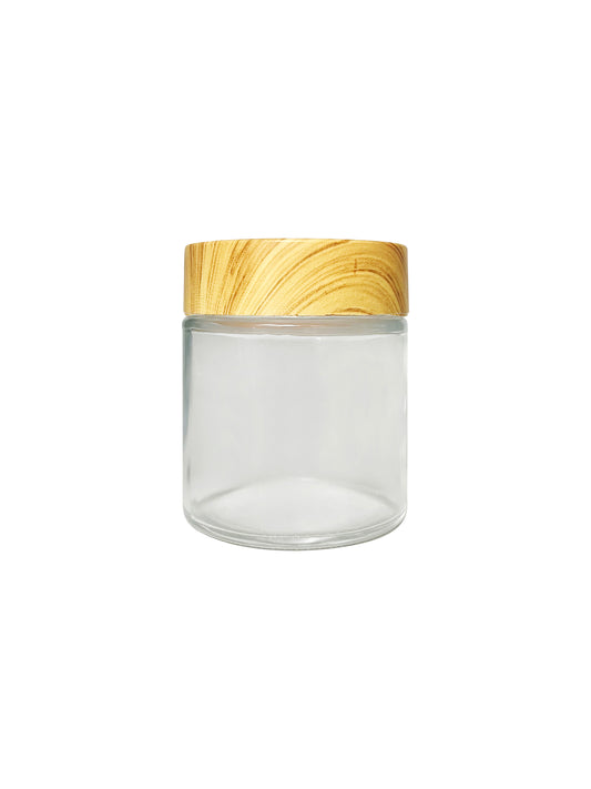 4oz Clear Glass Straight-Wall Wide-Mouth Jar with Child-Resistant Lid - 105 Count ($0.65/Unit)