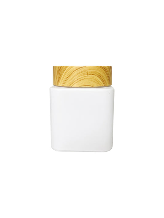 4oz Square Matte White Straight Sided Glass Jar Only - 70 Count ($0.85/Unit)