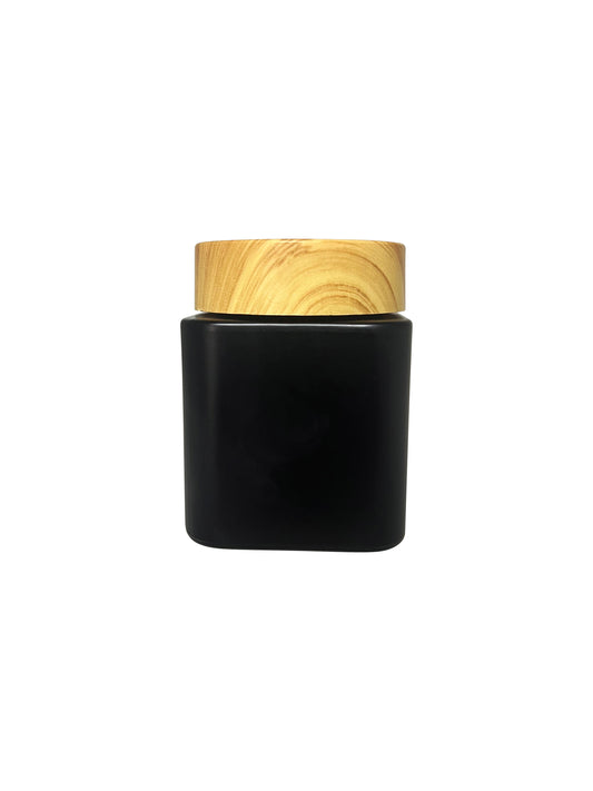 4oz Square Matte Black Straight Sided Glass Jar Only - 70 Count ($0.85/Unit)