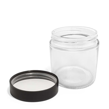 8oz Clear Glass Straight-Wall Wide-Mouth Jar with Child-Resistant Lid - 48 Count ($1.11/Unit)