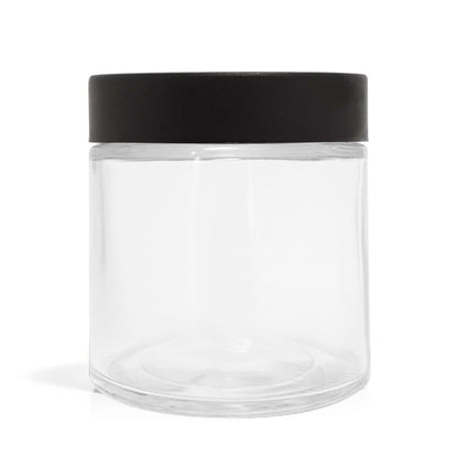 8oz Clear Glass Straight-Wall Wide-Mouth Jar with Child-Resistant Lid - 48 Count ($1.11/Unit)