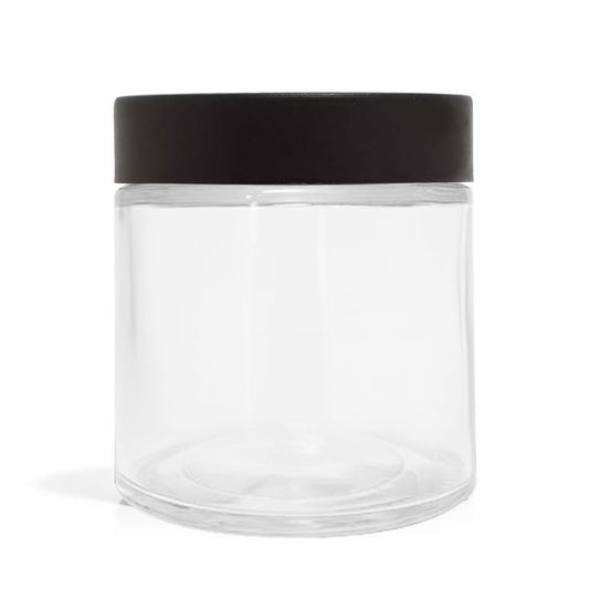 8oz Clear Glass Straight-Wall Wide-Mouth Jar with Child-Resistant Lid - 48 Count ($1.11/Unit)