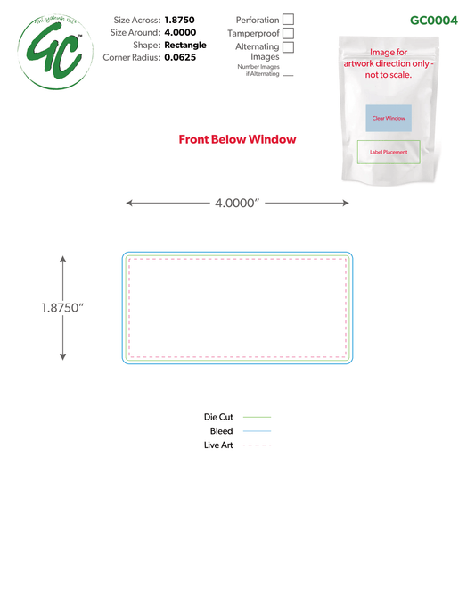 Custom Labels for 1oz Black Grower Storage Bags with Window (Below Window) - 4500 Count Labels Per Roll