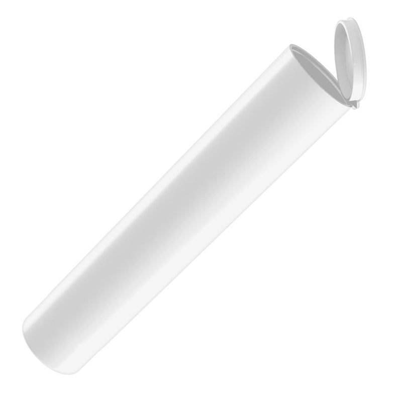 Opaque White 5" EcoLite Child-Resistant Straight-Wall Pre-Roll Pop Top Tube