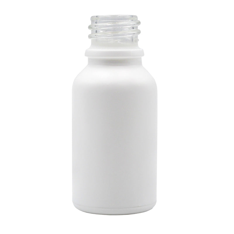 15ml (.5oz) White Opaque Glass Boston Round Dropper Bottle