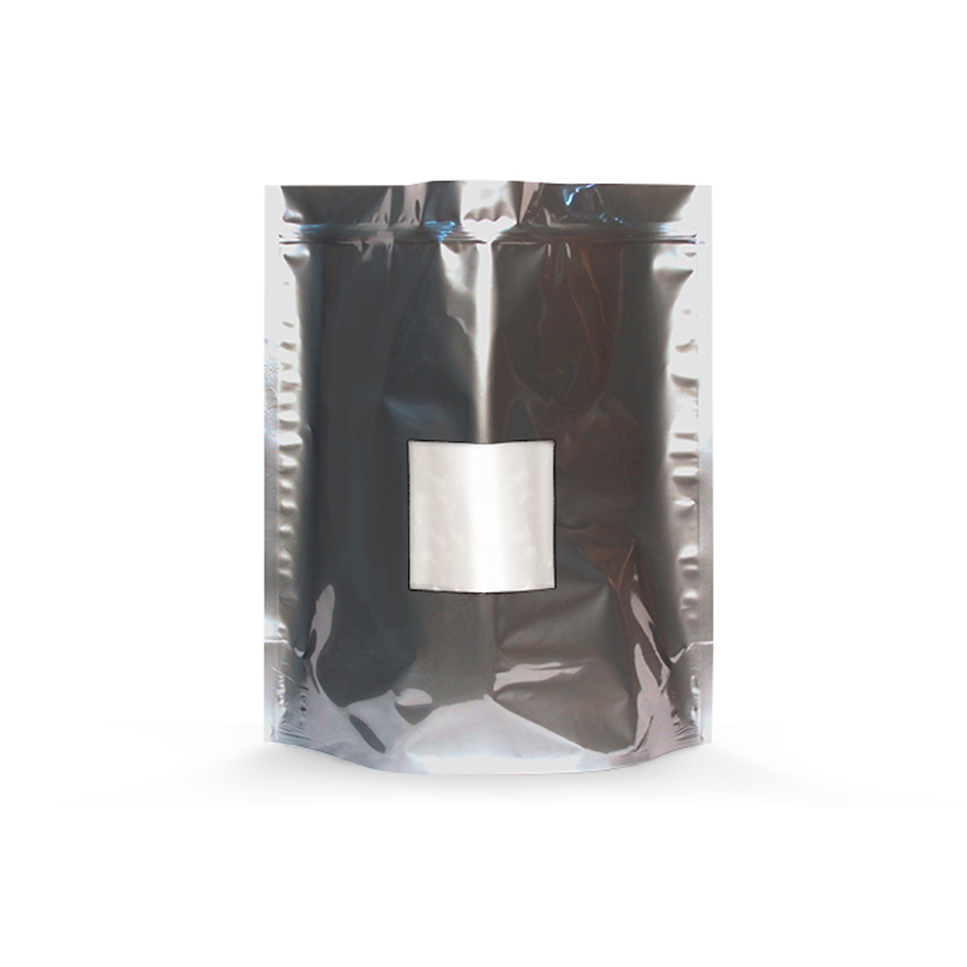 15x16x6 1lb (0.5-1kg) High-Barrier Cannabis Cargo Grower/Harvest Bags in Opaque Silver with Zipper & Window for Hemp & Cannabis Growers