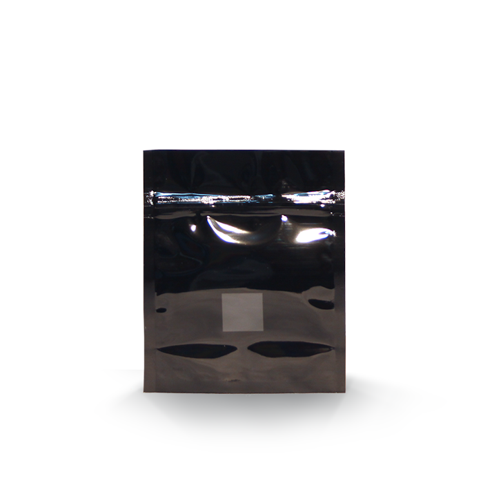 1/2oz (14g) Black Opaque Mylar/High-Barrier Bags with UV-Resistant Window