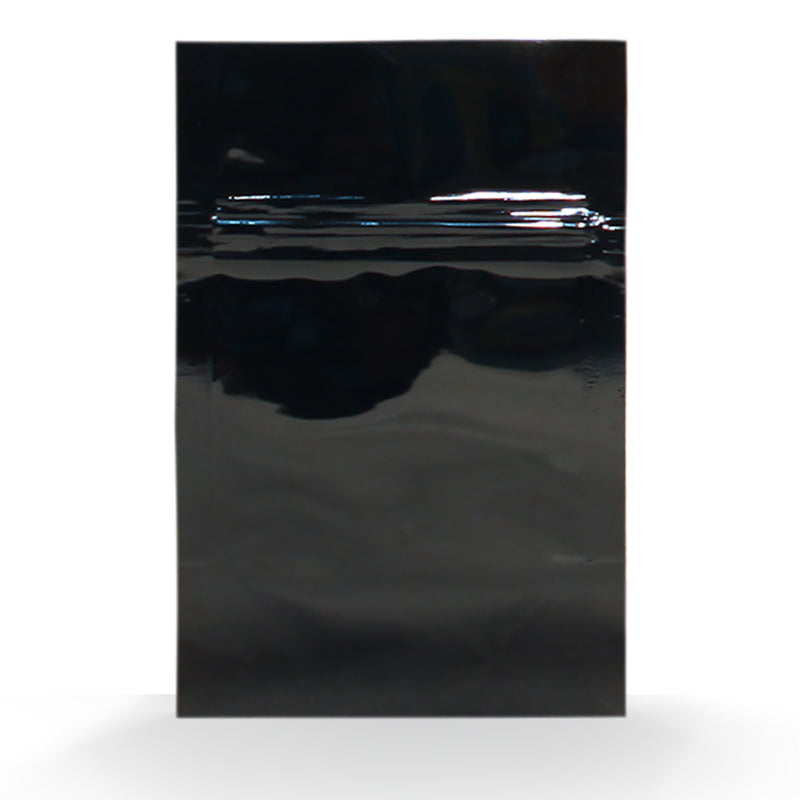 1/8oz (3.5g) Black Opaque Mylar/High-Barrier Bags with Zipper
