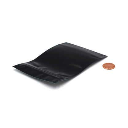 1/8oz (3.5g) Black Vista Mylar/High-Barrier Bags with UV-Resistant Clear Side (Comparison Picture)
