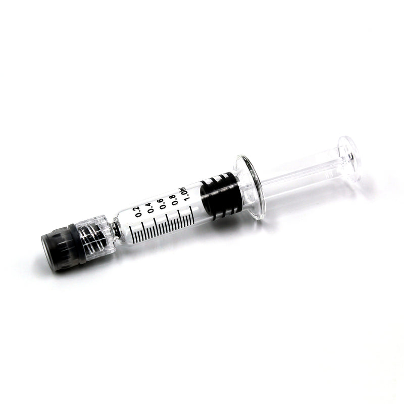 1ml Luer Lock Borosilicate Glass Syringe with Plastic & Silicone Plunger (Assembled)