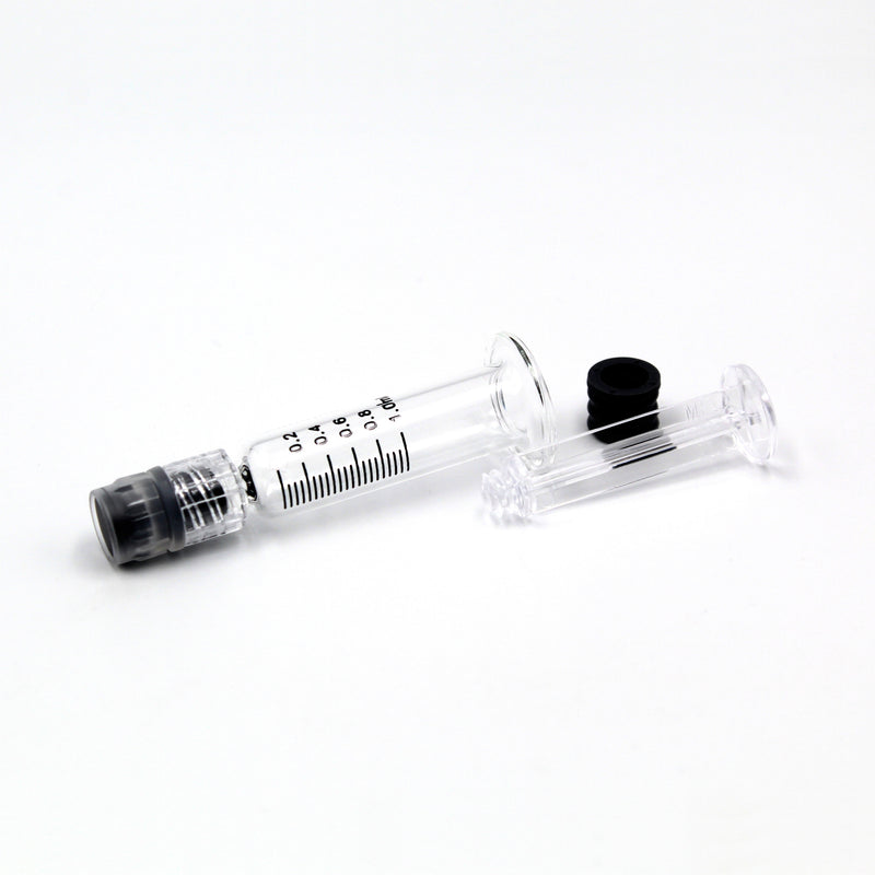 1ml Luer Lock Borosilicate Glass Syringe with Plastic & Silicone Plunger (Parts)