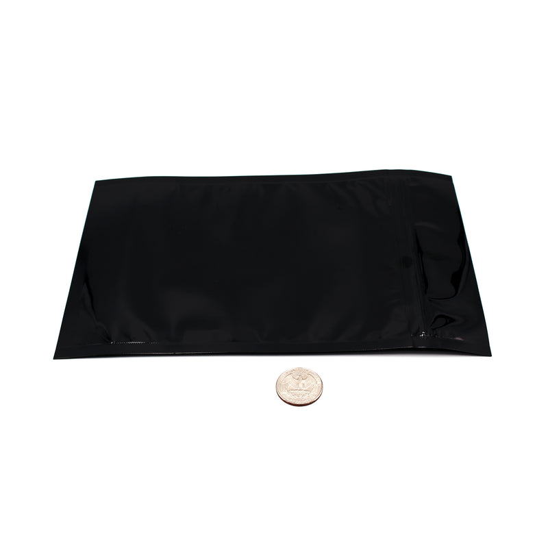 1oz (28g) Black Opaque Mylar/High-Barrier Bags with Zipper (Comparison Picture)