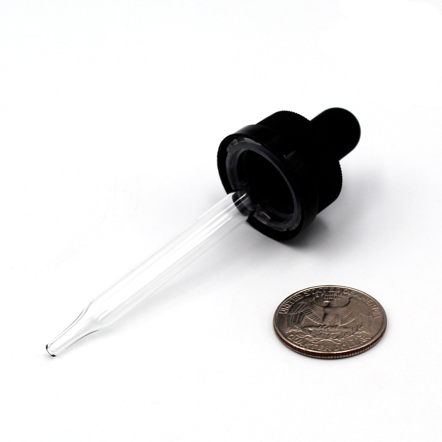 20/400 Finish Black Child-Resistant Glass Pipettes for 30ml (1oz) Boston Round Dropper Bottles (Comparison Picture)
