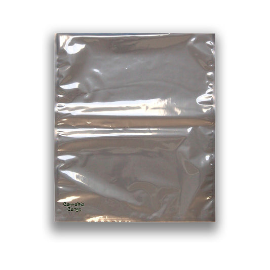 24x28 5lb (2.5kg) High-Barrier Cannabis Cargo Grower/Harvest Bags in Opaque Black with Zipper & Window for Hemp & Cannabis Growers (Back)