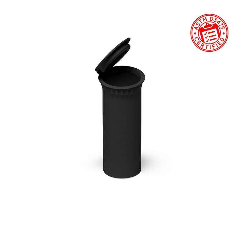 Opaque Black 63mm Child-Resistant Wide-Mouth Vape Cartridge Pop Top Tube