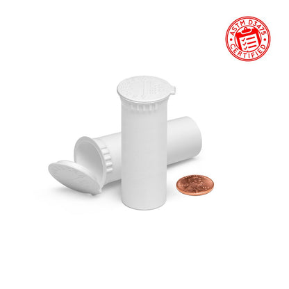 Opaque White 63mm Child-Resistant Wide-Mouth Vape Cartridge Pop Top Tube