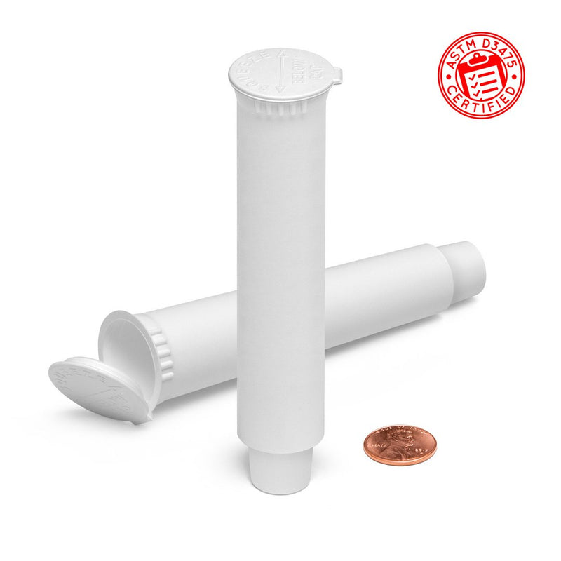 White 109mm Child-Resistant Pre-Roll Pop Top Tube