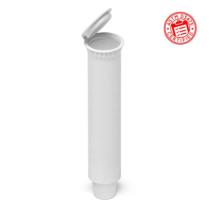 White 109mm Child-Resistant Pre-Roll Pop Top Tube