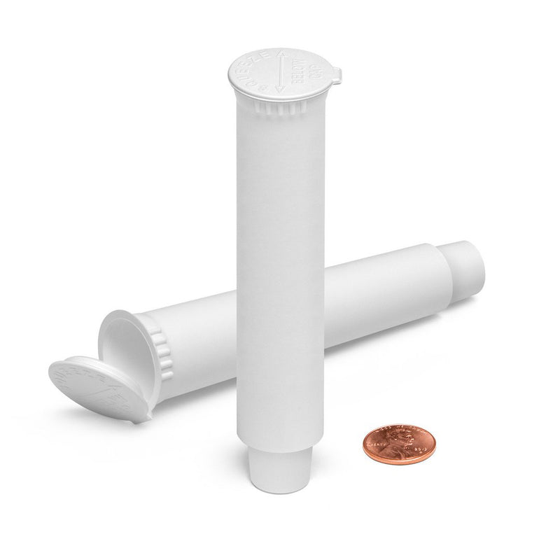 White 109mm Child-Resistant Pre-Roll Pop Top Tube