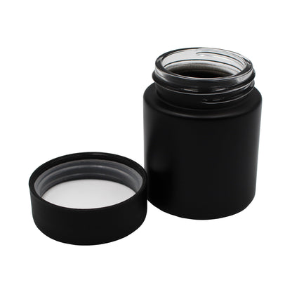 2oz Black Glass Straight-Wall Jar with Child-Resistant Lid - 144 Count ($0.71/Unit)