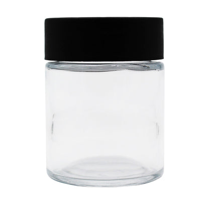 2oz Clear Glass Straight-Wall Jar with Child-Resistant Lid - 144 Count ($0.47/Unit)
