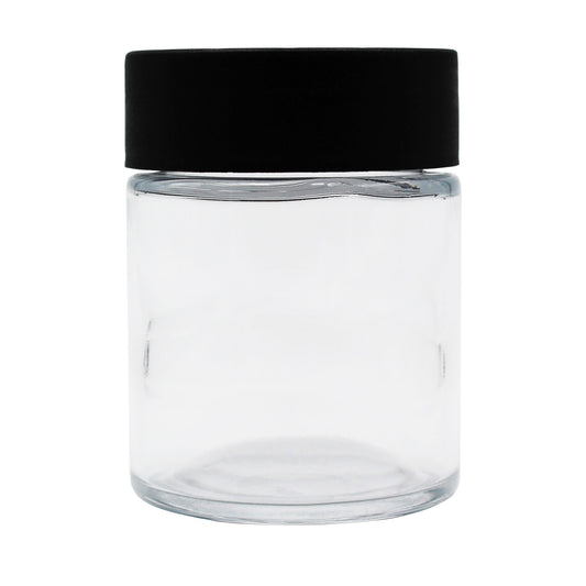 2oz Clear Glass Straight-Wall Jar with Child-Resistant Lid - 144 Count ($0.47/Unit)
