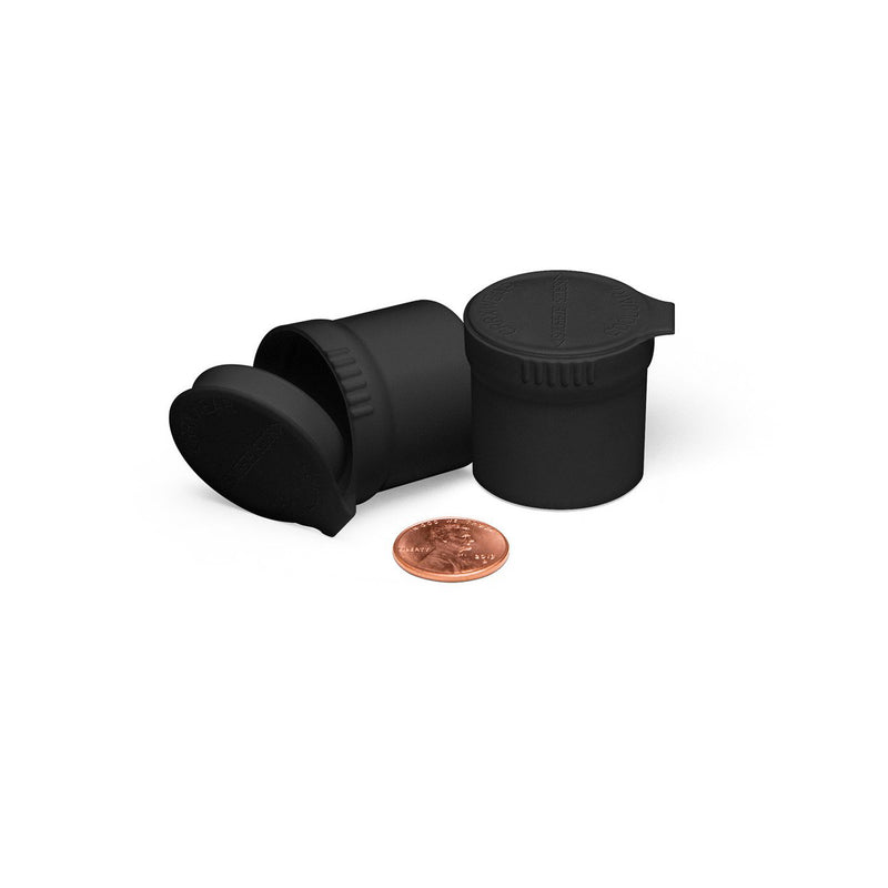 Black Opaque 10ml Child-Resistant Pop Top Concentrate Container (Comparison Picture)
