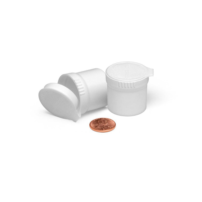 White Opaque 10ml Child-Resistant Pop Top Concentrate Container (Comparison Picture)