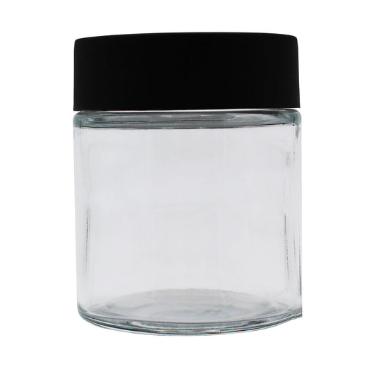 4oz Clear Glass Straight-Wall Wide-Mouth Jar with Child-Resistant Lid - 105 Count ($0.65/Unit)