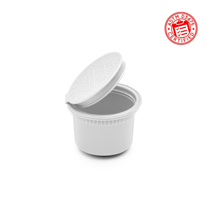 White Opaque 11 Dram Child-Resistant Pop Top Jar