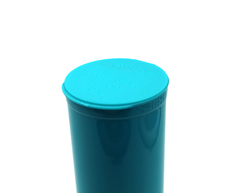 Opaque Aqua 60 Dram GriploK Child-Resistant Pop Top Bottle