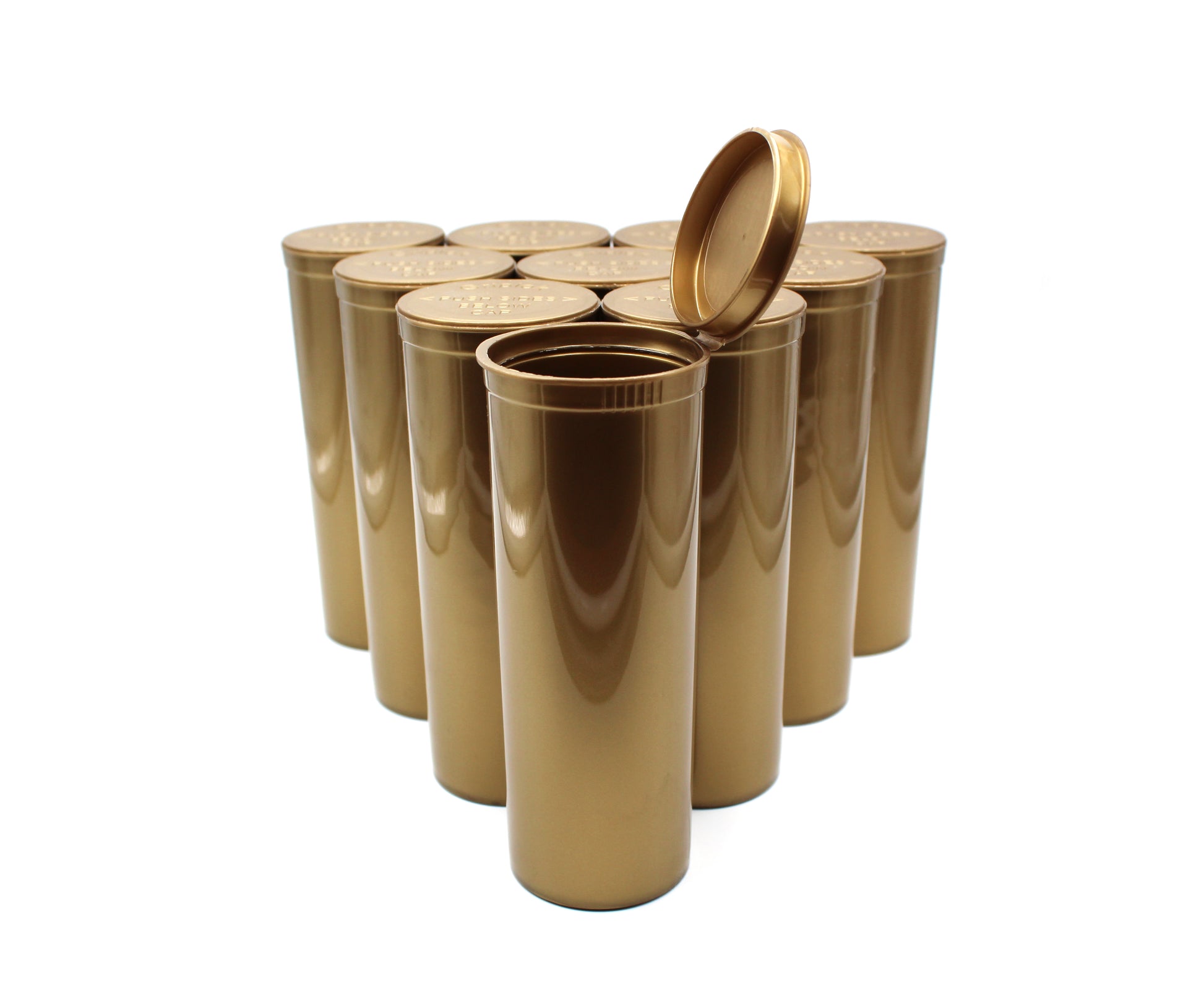 Opaque Gold 60 Dram GriploK Child-Resistant Pop Top Bottle