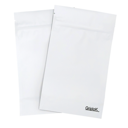 7g Matte White Bags - 2400 Count ($0.27/unit) | 4"x6.7"x2" - Child Resistant