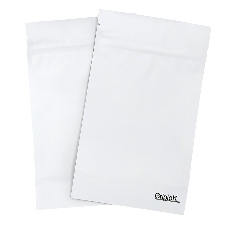 3.5g Matte White Mylar Bags - 4x6 - Child Resistant