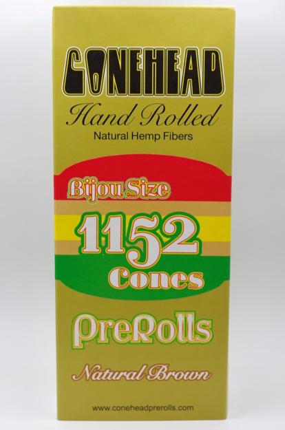Cone Head Bijou Size Organic Natural Pre-Rolled Hemp Cones - 1,152 Count ($0.066/Unit)