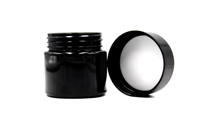3oz Black PET Jar with Child-Resistant Lid & PE Liner