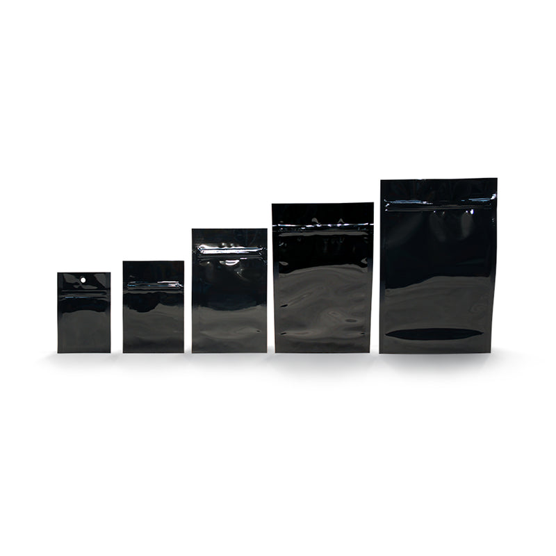 Black Opaque Mylar/High-Barrier Dispensary Bags (Sizes: 1g-1oz)
