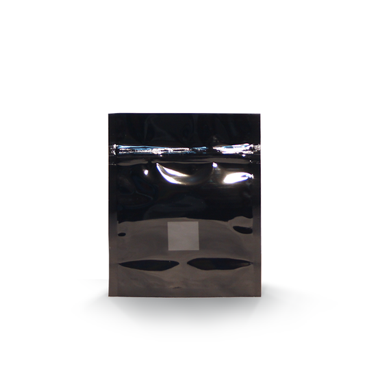 1oz (28g) Black Opaque Mylar/High-Barrier Bags with UV-Resistant Window