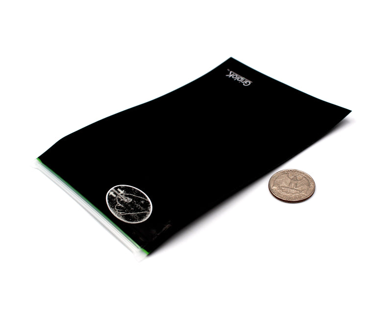 4"x6" Opaque Black/Lime Child-Resistant GriploK Exit Bag (Comparison Picture)