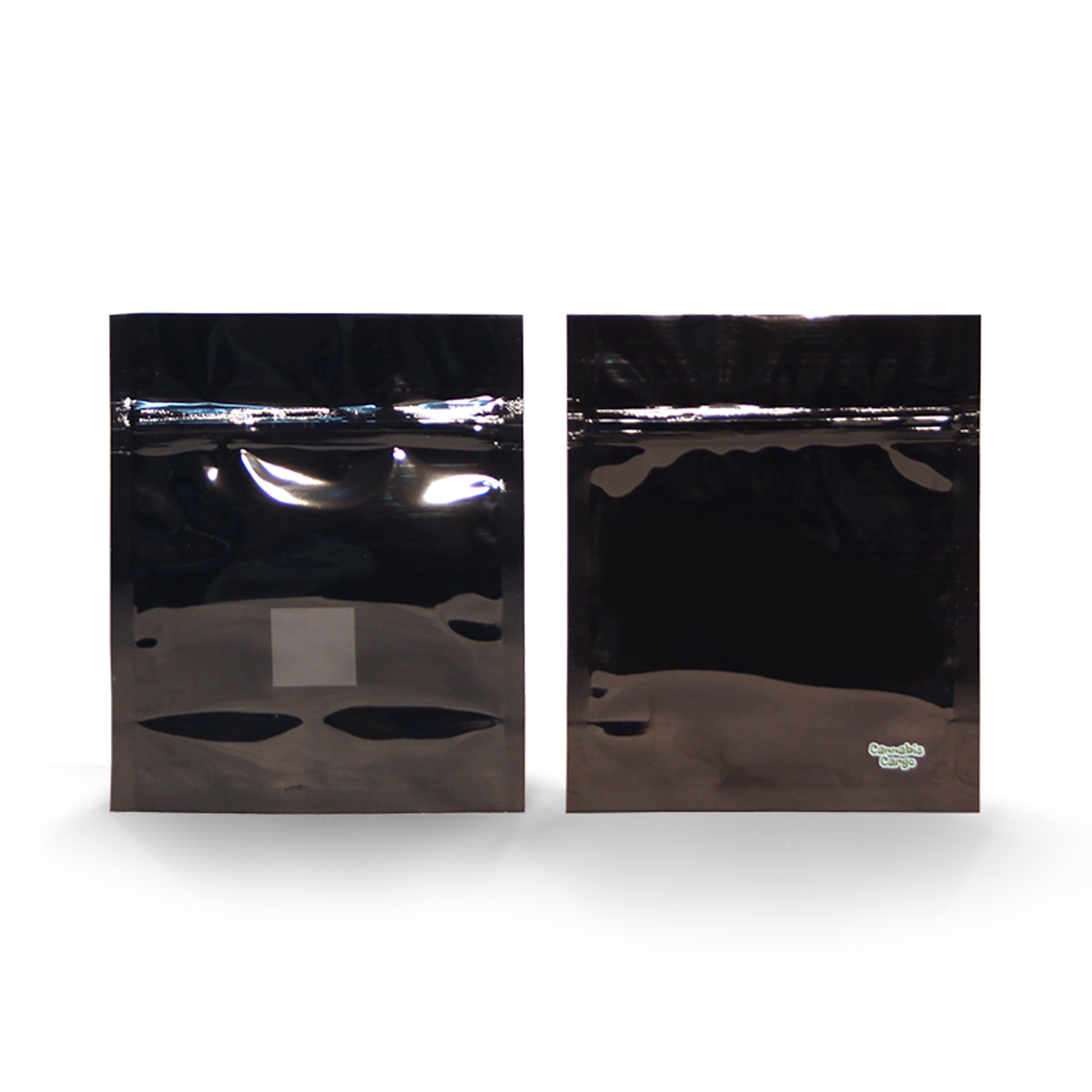 1/2oz (14g) Black Opaque Mylar/High-Barrier Bags with UV-Resistant Window