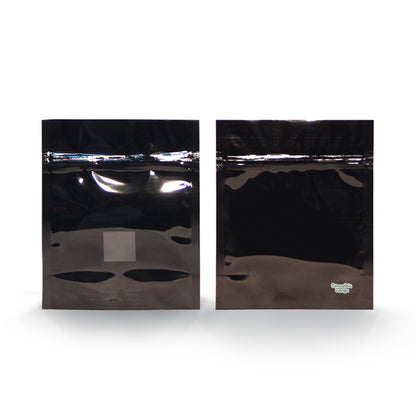 1/2oz (14g) Black Opaque Mylar/High-Barrier Bags with UV-Resistant Window