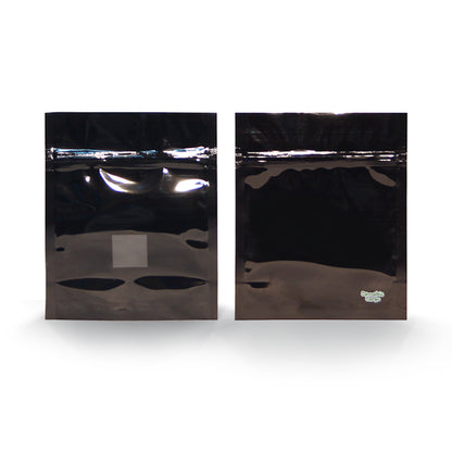 1oz (28g) Black Opaque Mylar/High-Barrier Bags with UV-Resistant Window