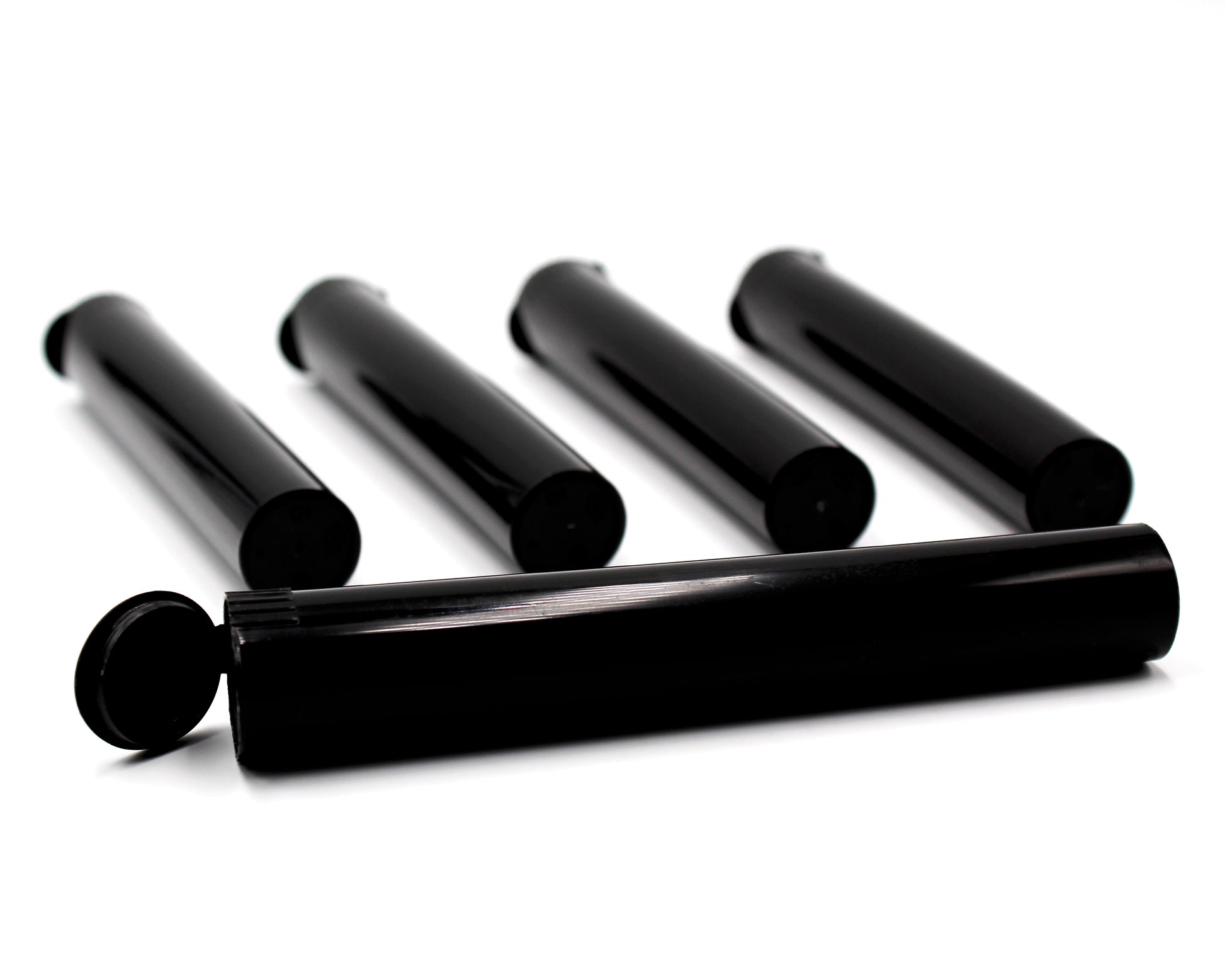 Child-Resistant Opaque Black 116mm GriploK Pre-Roll Tubes (Hero Shot)