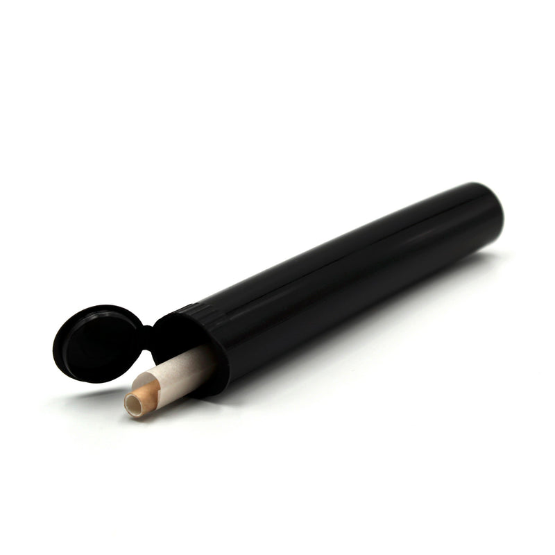 Child-Resistant Opaque Black 116mm GriploK Pre Roll Tube with Kingsize ConeHead Organic Hemp Cone Inside