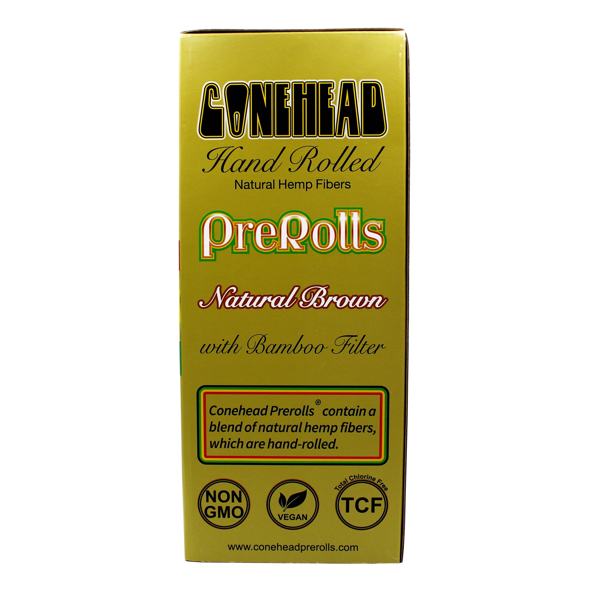 ConeHead Natural Brown 1 1/4 Size Hand Rolled Premium Hemp Cones with Bamboo Filters