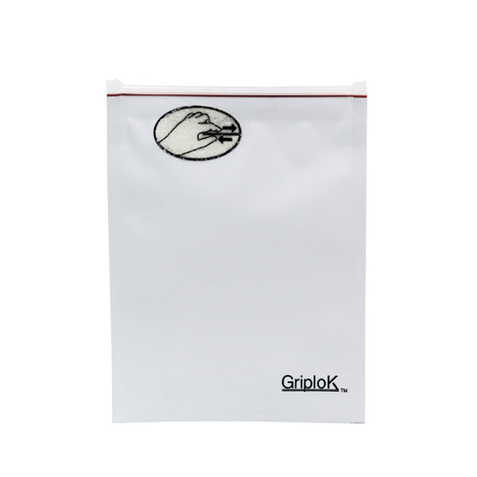 1g Matte White/Cherry Mylar Bags - 1500 Count ($0.20/unit) | 3.5"x4.5" - Child Resistant