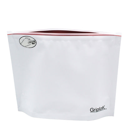 14g Matte White/Cherry Exit Bags - 800 Count ($0.45/Unit) | 8"x6"x3" - Child Resistant
