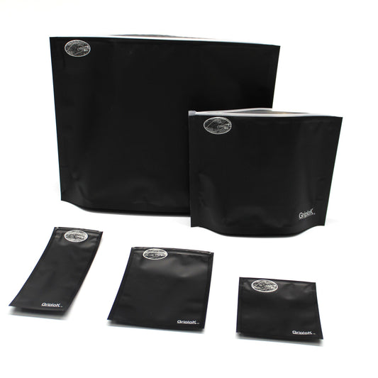 28g Matte Black Exit Bags - 500 Count ($0.54/Unit) | 12"x9"x4" - Child Resistant